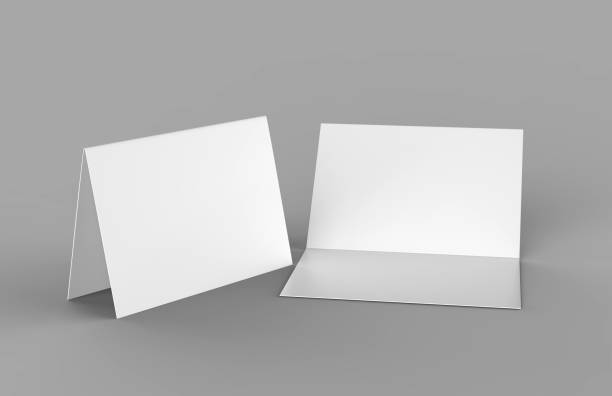 istock Half-fold horizontal brochure blank white template for mock up and presentation design. 3d illustration. 876831882