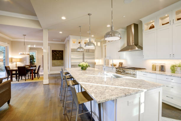 istock White kitchen design in new luxurious home 876854726