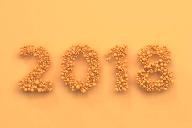 istock 2018 number from orange balls on orange background 876862062