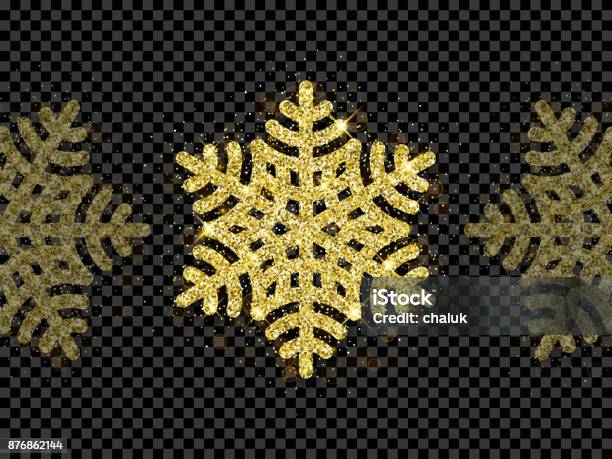 Christmas Golden Snowflake Glitter Pattern Black Background Vector Gold  Shine Sparkle Snow Decoration Stock Illustration - Download Image Now -  iStock