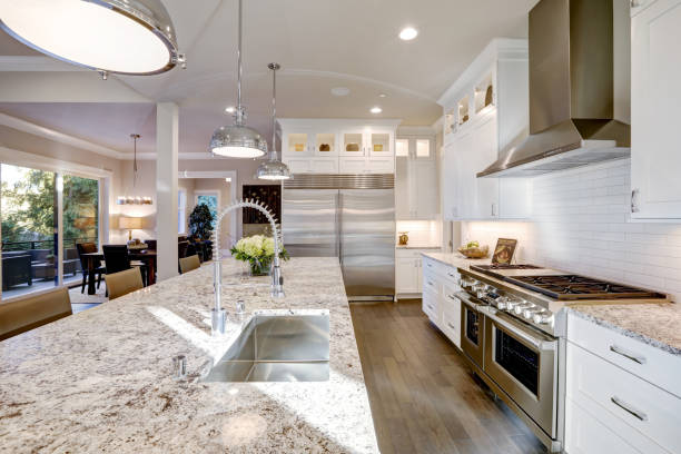 istock White kitchen design in new luxurious home 876865408