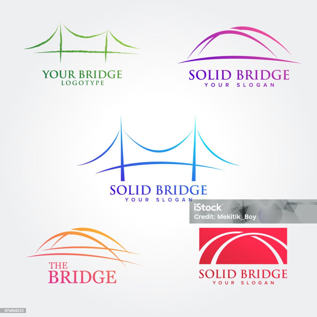 Bridges illustration symbol collections an amazing design of Bridges illustration symbol collections Bridge - Built Structure stock vector