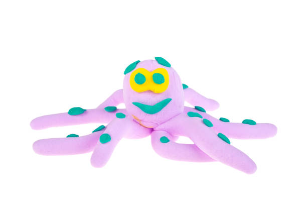 istock Octopus from children bright plasticine on a white background 876868448