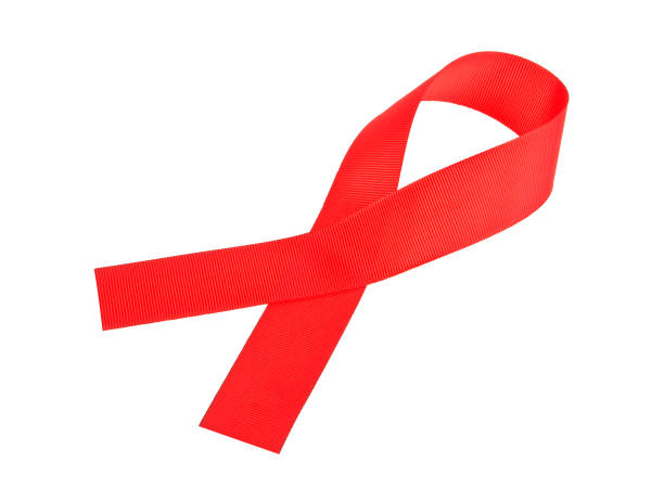 istock Aids awareness red ribbon isolated on white background 876868454