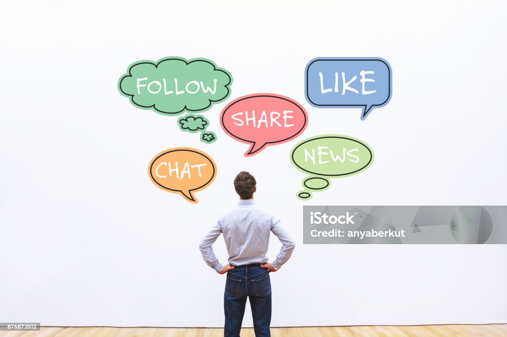 social media concept social media and business concept Social Media Stock Photo