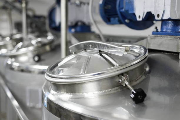 istock Large hatch of a metal tank 876873566