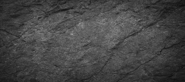 istock Panorama dark grey black slate background or texture.Black slate background 876873578