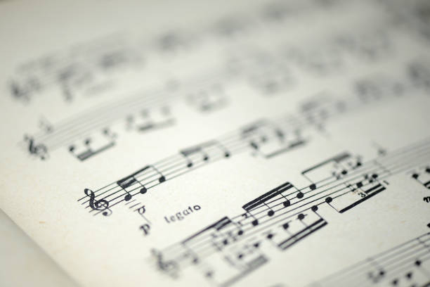 istock The page of the old musical notebook close up 876873666