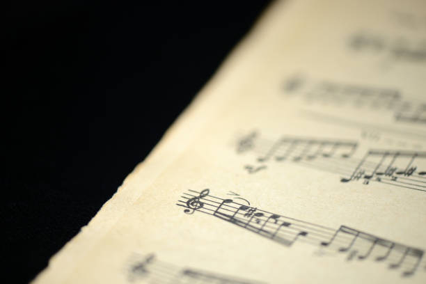 istock The page of the old musical notebook close up 876873690