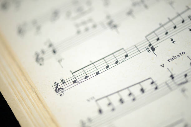 istock The page of the old musical notebook close up 876873714