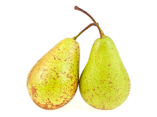 istock Fresh juicy yellow pears isolated on white background 876874086