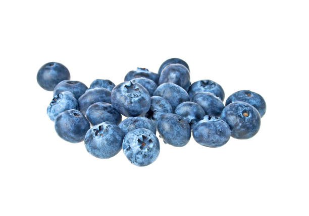 istock Tasty blueberries isolated on white background 876874224