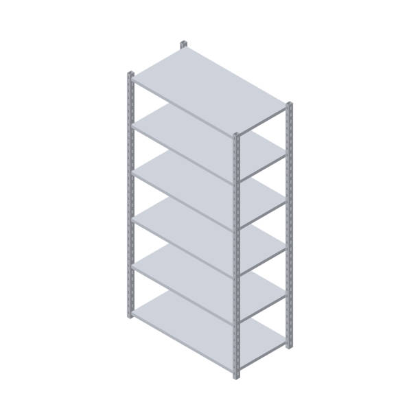 kuvapankkikuvitukset aiheesta metallihylly. eristetty valkoisella taustalla. 3d vektori kuva. - racking up