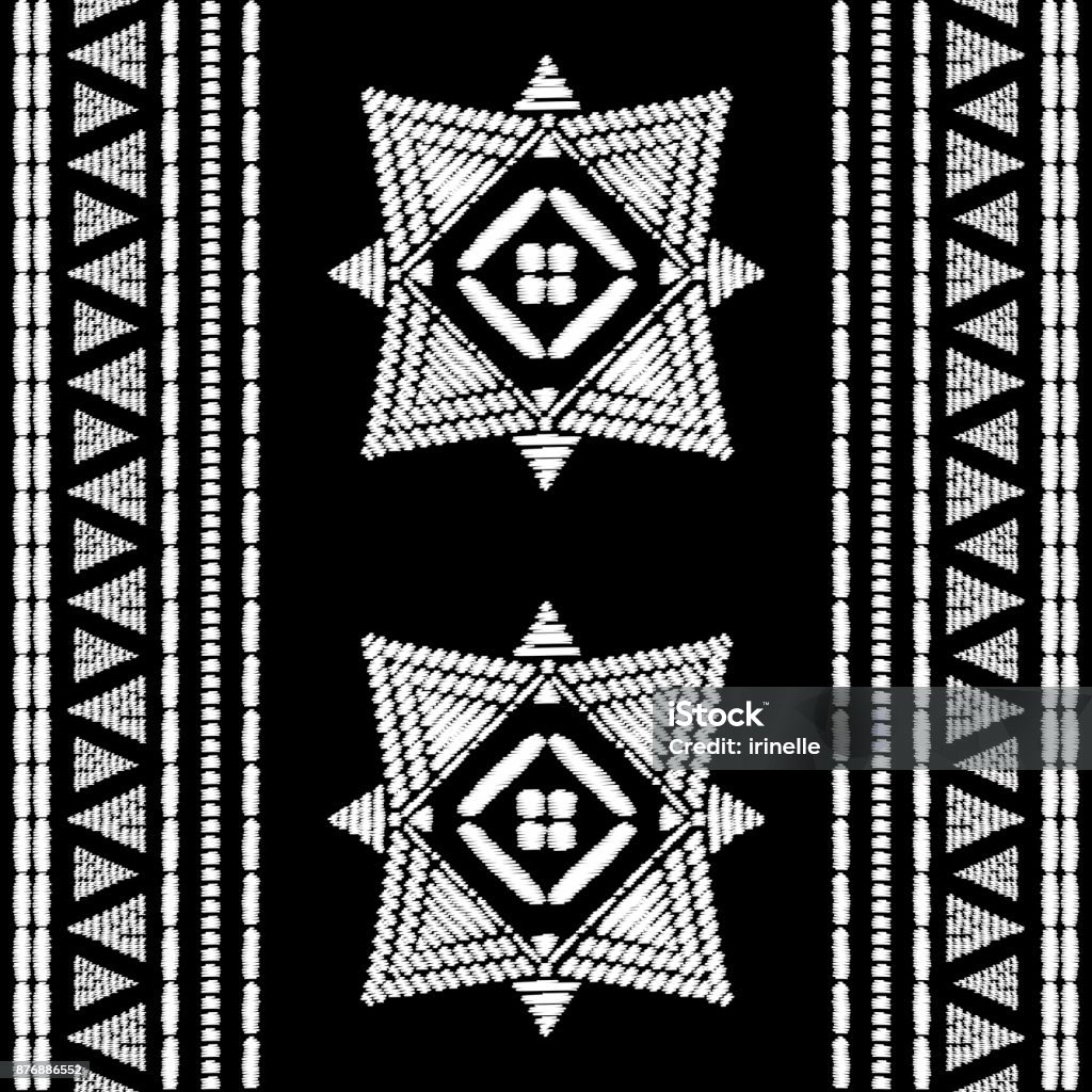Aztec Embroider Aztec Embroidery Pattern Design Seamless Vector Stock Illustration ...