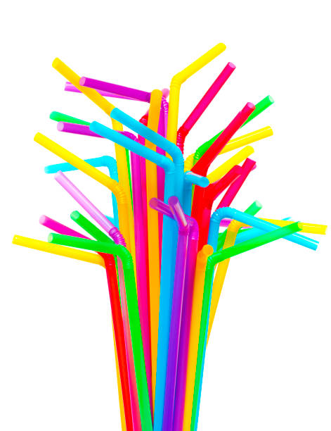 istock Colorful drinking straws isolated on white background 876887688
