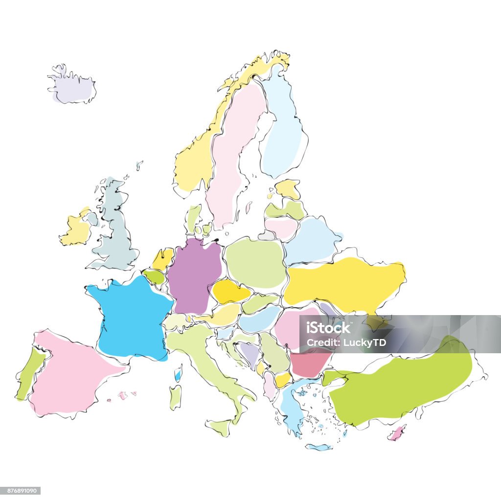 Abstract Eu Map Vector Drawing Abstract Europe Map Stock Illustration - Download Image ...