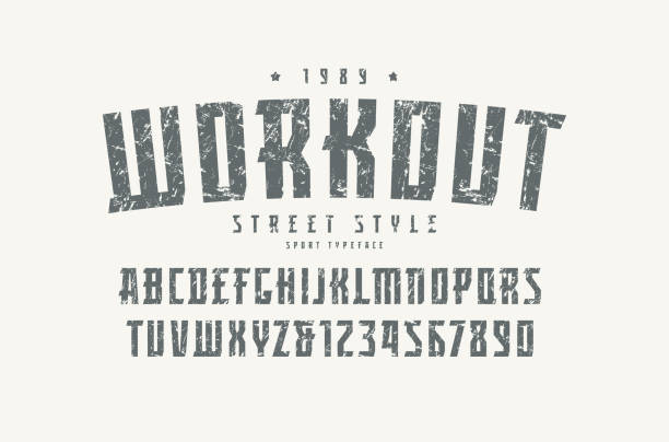 serif schriftart im sport style - masculinity stock-grafiken, -clipart, -cartoons und -symbole