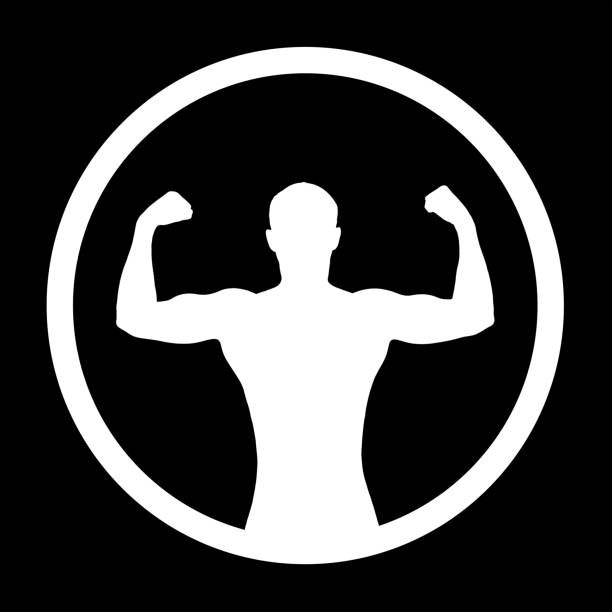 White silhouette strenge man on the black background