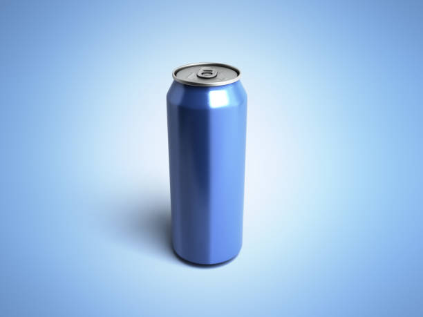 istock Metal Aluminum Beverage Drink Can 3d render on blue 876896116