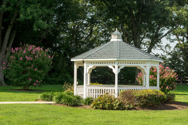 istock Pavilion Gazebo in a Garden Park 876896252
