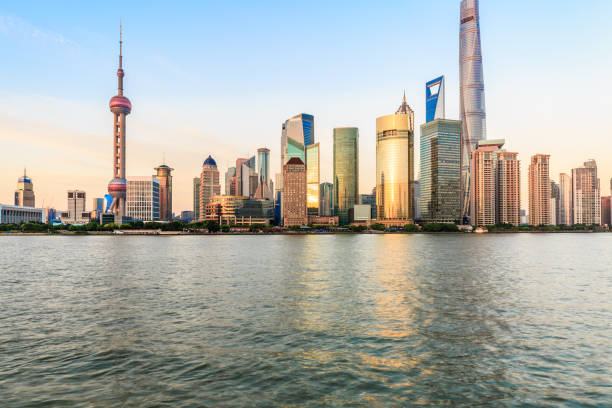 istock Shanghai Lujiazui modern city scenery at dusk 876896536