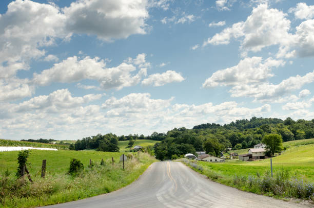 istock Road in the Rolling Rural Countryside 876896572