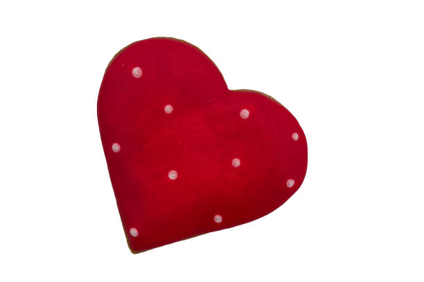 istock Heart shaped gingerbread cookie isolated on white background 876899398