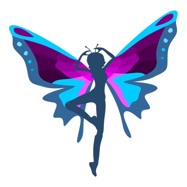 istock Illustration of woman butterfly 876899824