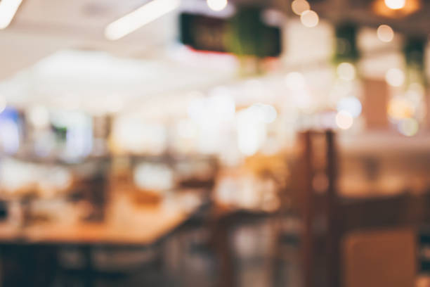 istock Restaurant cafe or coffee shop interior with people abstract blur background 876902952