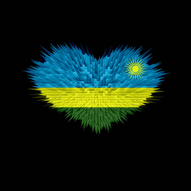 The Heart of Rwanda Flag abstract background.