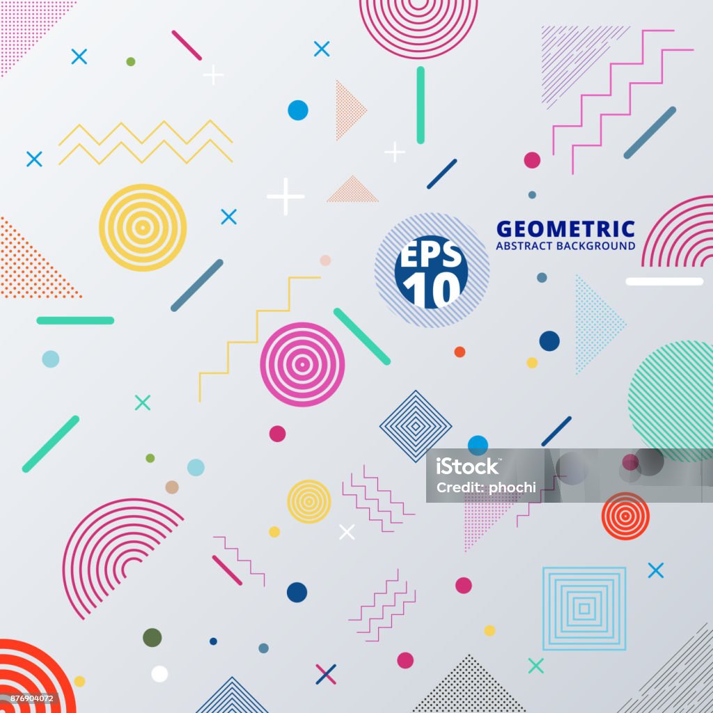 Abstract colorful color circle geometric pattern design and background. Use for modern design, cover, poster, template, decorated, brochure Abstract colorful color circle geometric pattern design and background. Use for modern design, cover, poster, template, decorated, brochure, flyer. Technology stock vector