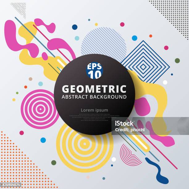 Abstract Colorful Color Circle Geometric Pattern Design And Background Use For Modern Design Cover Poster Template Decorated Brochure Stock Illustration - Download Image Now