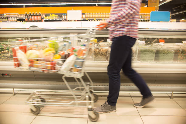 istock Customer with Cart in Supermarket 876907506
