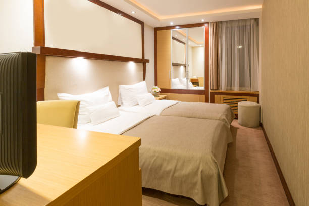 istock Interior of a hotel bedroom 876915584