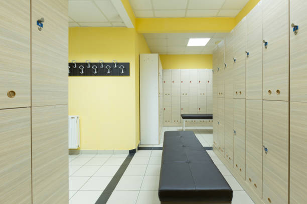 istock Locker room in hotel gym 876923356