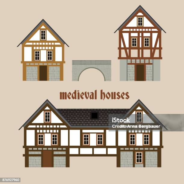 Medieval Town Houses Stock Illustration - Download Image Now - Germany, German Culture, Village