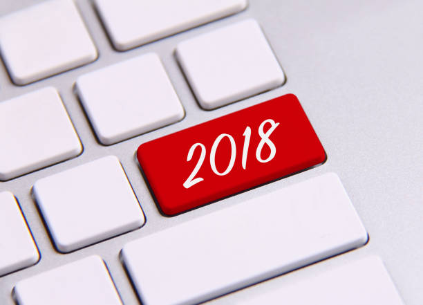 istock New year 2018 on the keyboard. 876927976