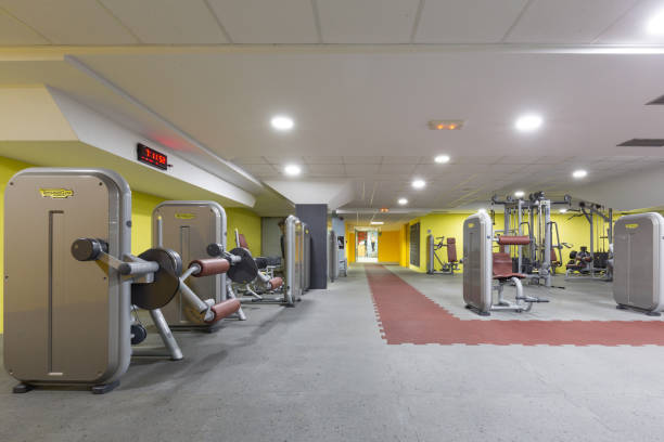 istock Interior of a gym with equipment 876930442