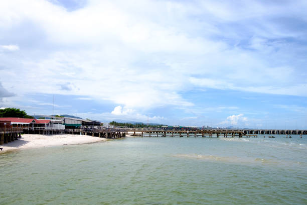 istock The jetty, which stretches from the coast down to the sea 876930998