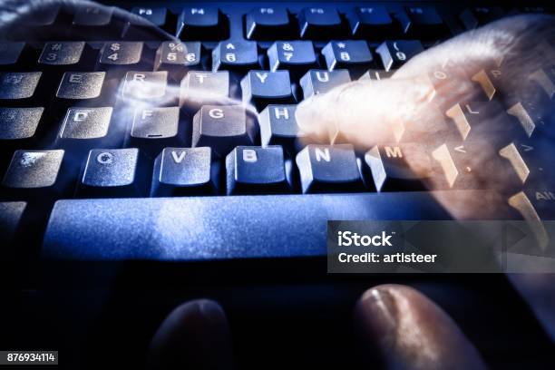 Computer Keyboard Stock Photo - Download Image Now - Adult, Adults Only, Beautiful People