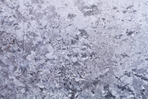 istock Winter texture. Ice pattern on the frozen winter window 876934126