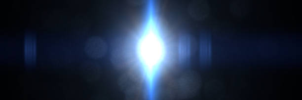 istock beautiful blue lens flare effect overlay texture panorama with light streak and bokeh effect 876934178