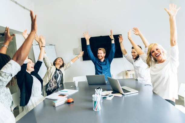 istock Business goal achieved 876934558