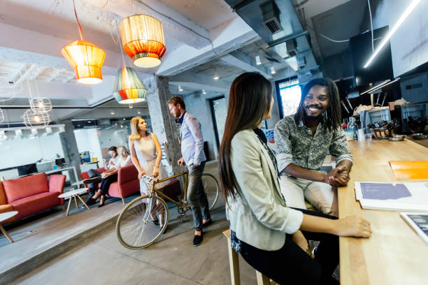 istock Modern cafe visited by  various people 876935140