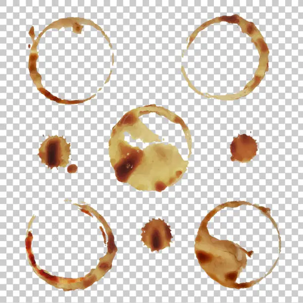 Vector illustration of Coffee Stain Set Isolated