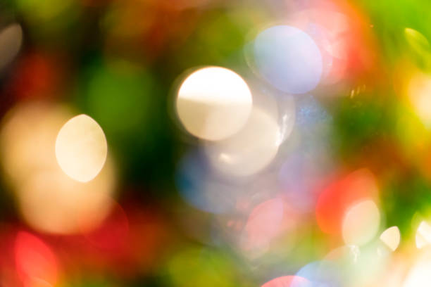 Multicolor blurred background. Abstract colorful bokeh made with blurred defocused lights. Colorful background for design.