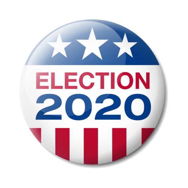 illustrazioni stock, clip art, cartoni animati e icone di tendenza di badge elezioni usa 2020 - elezioni