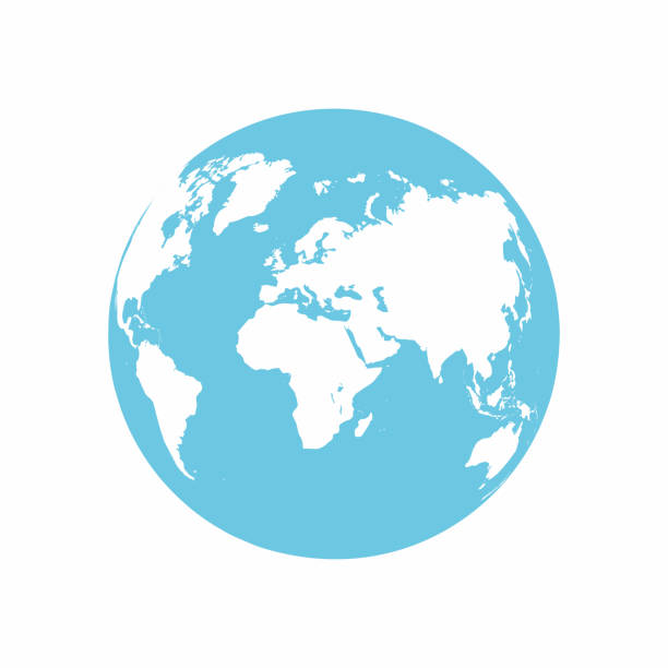Planet Earth icon. Earth globe isolated on white background Planet Earth icon. Earth globe isolated on white background. Vector blue world stock illustrations