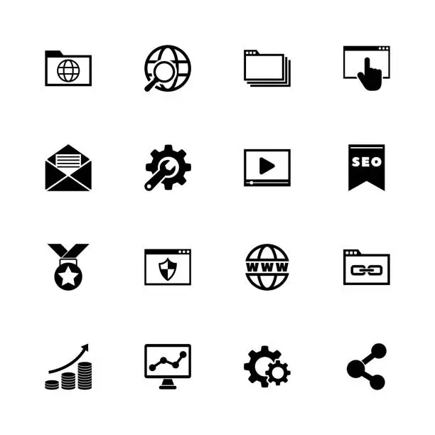 Vector illustration of Seo - Flat Vector Icons
