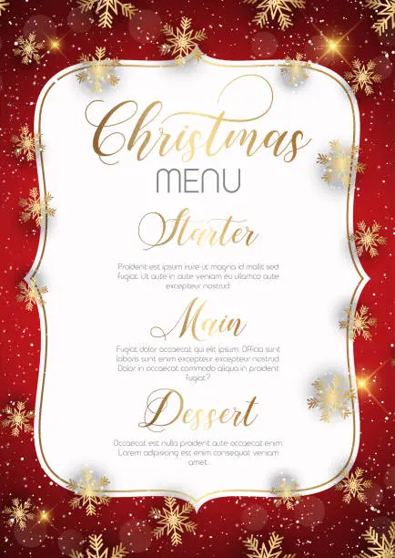 Vector illustration of Christmas menu design